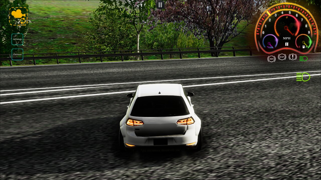 Moon Races V2 speed open world highway with the car on an open road